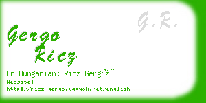 gergo ricz business card
